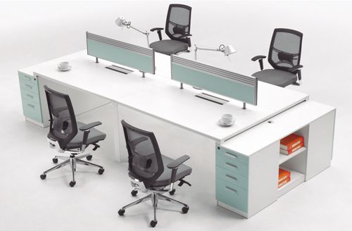 诗仁办公家具屏风工作位 职员办公桌 组合屏风4人位 电脑办公桌